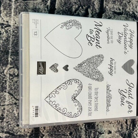 Stampin' Up MEANT TO BE Cling 13pc Stamp Set 148626 Hearts Love Valentines - Picture 3 of 10